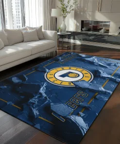 Indiana Pacers Rug - Cracked Surface Design Blue