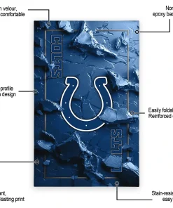 Alternative view of Indianapolis Colts Rug - Cracked Surface Design Blue