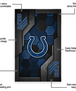 Alternative view of Indianapolis Colts Rug - Hexagonal Grid Pattern Blue