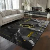 Iowa Hawkeyes Rug - Cracked Surface Design Black