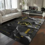 Iowa Hawkeyes Rug - Cracked Surface Design Black