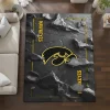 Iowa Hawkeyes Rug - Cracked Surface Design Black