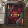 Iowa State Cyclones Rug - Hexagonal Grid Pattern Red