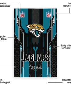 Alternative view of Jacksonville Jaguars Rug - Custom Football Laces Teal