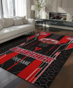 Jacksonville State Gamecocks Rug - Customized Football Laces Red