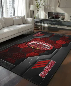 Jacksonville State Gamecocks Rug - Hexagonal Grid Pattern Red