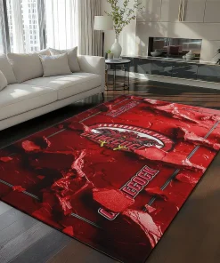 Jacksonville State Gamecocks Rug - Cracked Surface Design Red