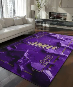 James Madison Dukes Rug - Cracked Surface Design Purple