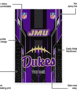 Alternative view of James Madison Dukes Rug - Personalized Football Laces Purple
