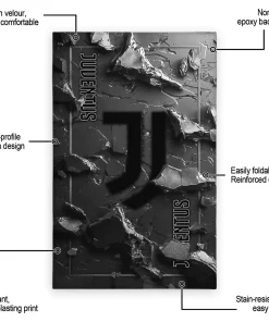 Alternative view of Juventus Rug - Cracked Surface Design Black