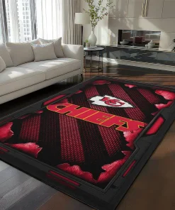 Kansas City Chiefs Rug - Torn Mesh Red