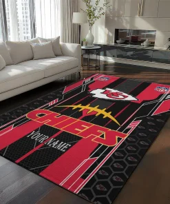 Kansas City Chiefs Rug - Customized Football Laces Red