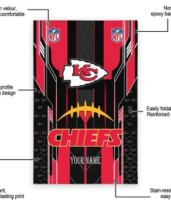 Alternative view of Kansas City Chiefs Rug - Customized Football Laces Red