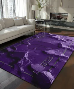 Kansas State Wildcats Rug - Cracked Surface Design Purple