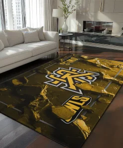 Kennesaw State Owls Rug - Cracked Surface Design Gold