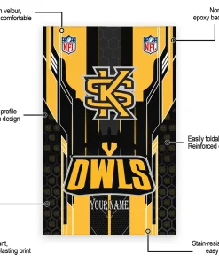 Alternative view of Kennesaw State Owls Rug - Personalized Football Laces Gold
