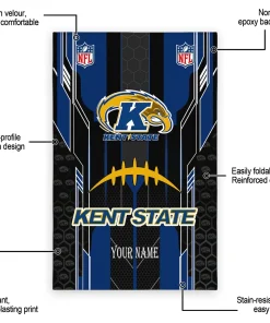 Alternative view of Kent State Golden Flashes Rug - Customized Football Laces Navy Blue