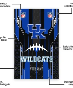 Alternative view of Kentucky Wildcats Rug - Customized Football Laces Blue