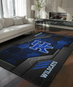 Kentucky Wildcats Rug - Hexagonal Grid Pattern Blue
