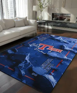LA Tech Rug - Cracked Surface Design Blue