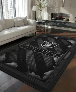 Las Vegas Raiders Rug - Torn Mesh Black