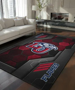 Liberty Flames Rug - Hexagonal Grid Pattern Red