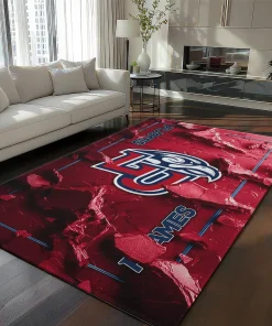 Liberty Flames Rug - Cracked Surface Design Red