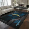 Los Angeles Chargers Rug - Hexagonal Grid Pattern Blue