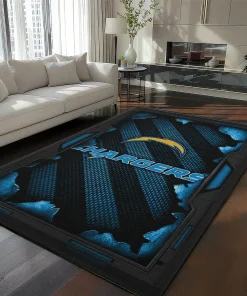 Los Angeles Chargers Rug - Torn Mesh Blue