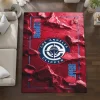 Los Angeles Clippers Rug - Cracked Surface Design Red