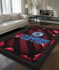 Los Angeles Clippers Rug - Torn Mesh Red