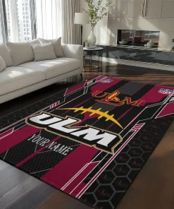 Louisiana-Monroe Warhawks Rug - Customized Football Laces Red