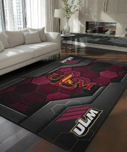 Louisiana-Monroe Warhawks Rug - Hexagonal Grid Pattern Red