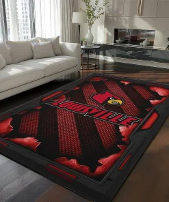Louisville Cardinals Rug - Torn Mesh Red