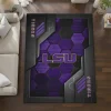 LSU Tigers Rug - Hexagonal Grid Pattern Purple