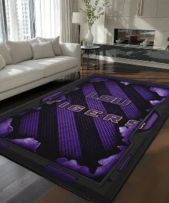 LSU Tigers Rug - Torn Mesh Purple