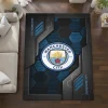 Manchester City Rug - Hexagonal Grid Pattern Sky Blue