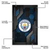 Manchester City Rug - Hexagonal Grid Pattern Sky Blue