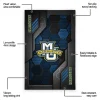 Marquette Golden Eagles Rug - Hexagonal Grid Pattern Blue