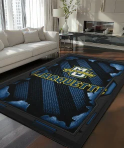 Marquette Golden Eagles Rug - Torn Mesh Blue