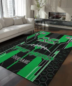 Marshall Thundering Herd Rug - Customized Football Laces Green