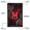 Maryland Terrapins Rug - Hexagonal Grid Pattern Red