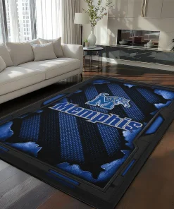 Memphis Tigers Rug - Torn Mesh Blue