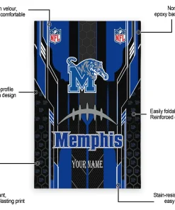 Alternative view of Memphis Tigers Rug - Customized Football Laces Blue