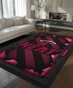 Miami Heat Rug - Torn Mesh Red