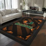 Miami Hurricanes Rug - Torn Mesh Orange