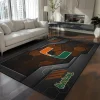 Miami Hurricanes Rug - Hexagonal Grid Pattern Orange