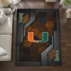 Miami Hurricanes Rug - Hexagonal Grid Pattern Orange