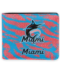 Miami Marlins Wallet - Abstract Stripes Blue
