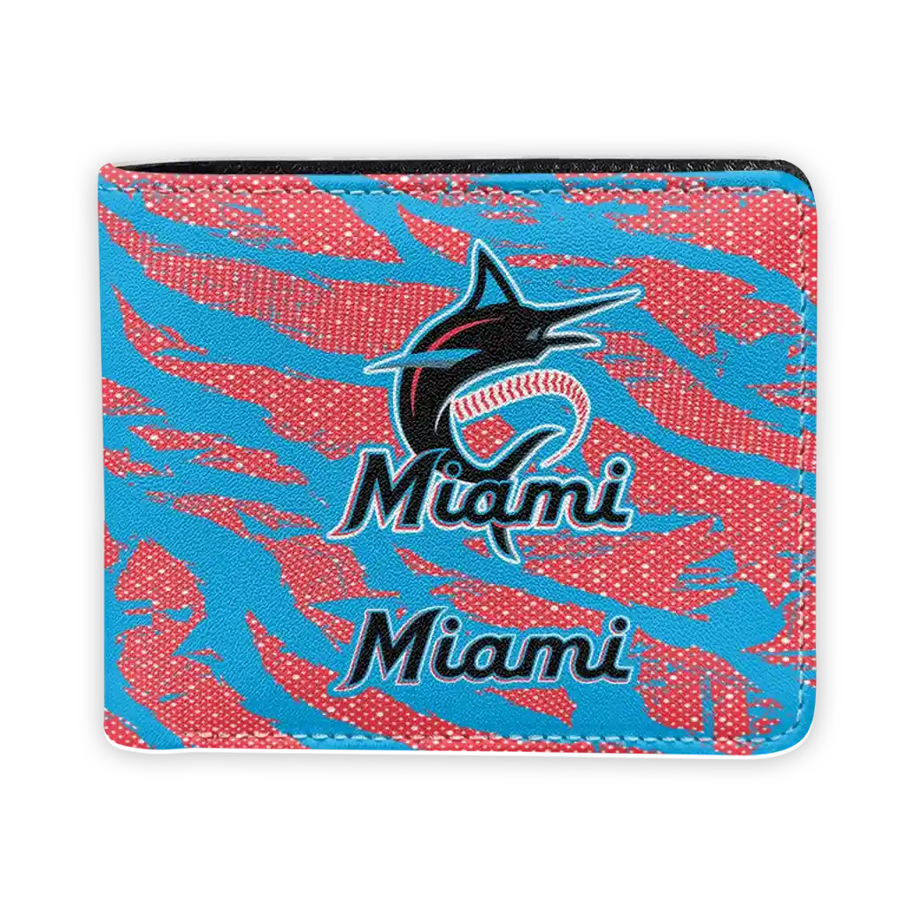Miami Marlins Wallet - Abstract Stripes Blue